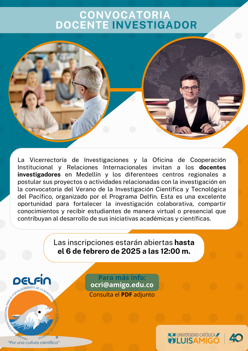 Convocatoria para docentes investigadores  Programa Delfín 2025