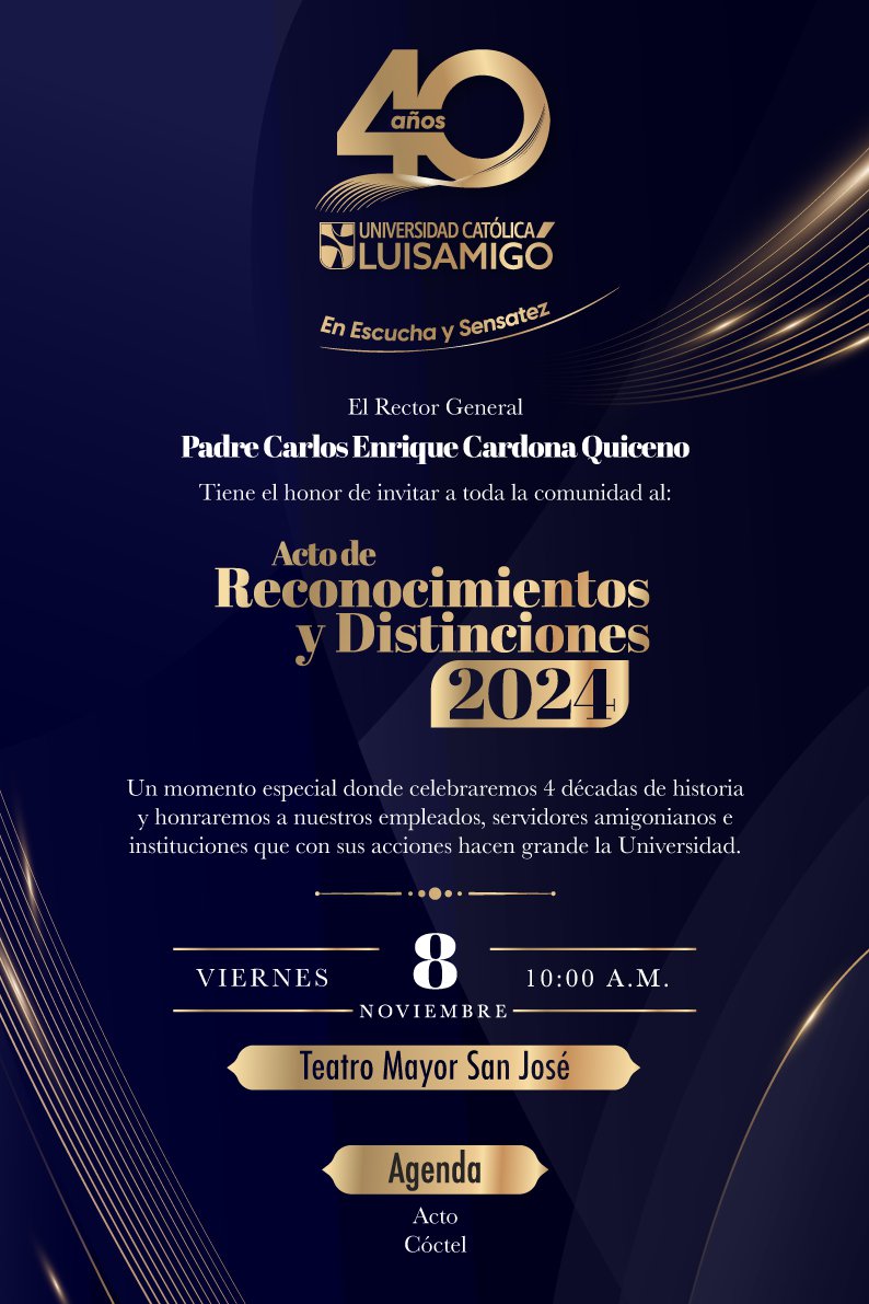 Invitación Acto de reconocimientos y Distinciones 2024