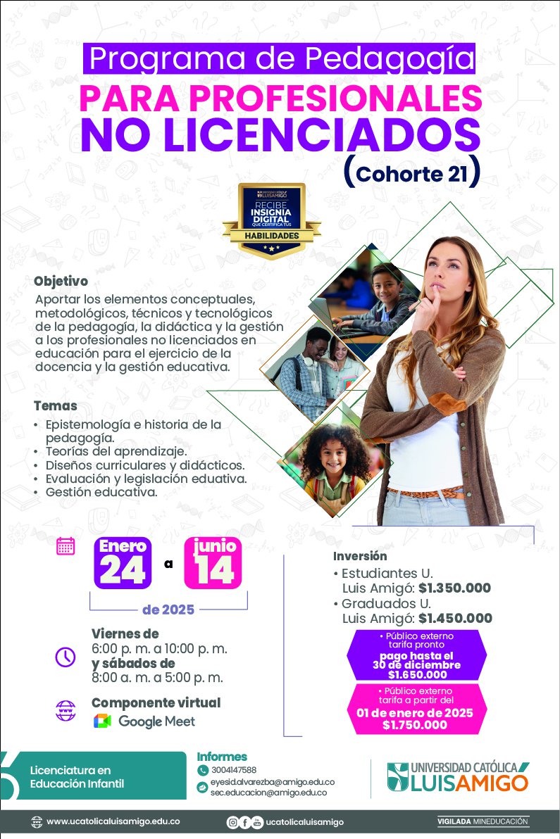 PROGRAMA DE PEDAGOGÍA PARA PROFESIONALES NO LICENCIADOS